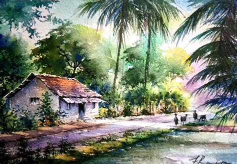 Pin by a.raja.artstudios on beautiful watercolors | Watercolor scenery, Watercolor landscape ...