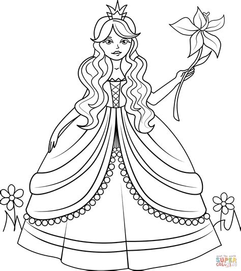 Beautiful Princess coloring page | Free Printable Coloring Pages