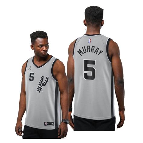 Men Dejounte Murray San Antonio Spurs 2020-21 Statement Jersey – Silver ...