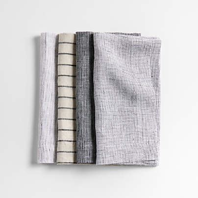 Suits Navy Linen Cocktail Napkins, Set of 4 + Reviews | Crate & Barrel