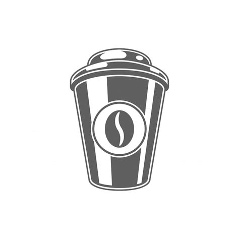 Premium Vector | Coffee to go cup with bean vector illustration.