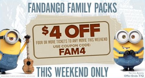 Save $4 on a Fandango Family Four-Pack - Deal Seeking Mom