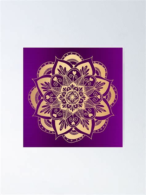 "Purple and Gold Flower Mandala" Poster for Sale by julieerindesign | Redbubble