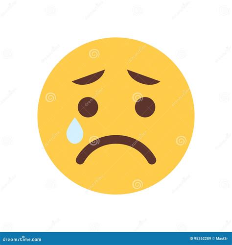 Yellow Cartoon Face Cry Sad Upset Emoji People Emotion Icon Stock ...