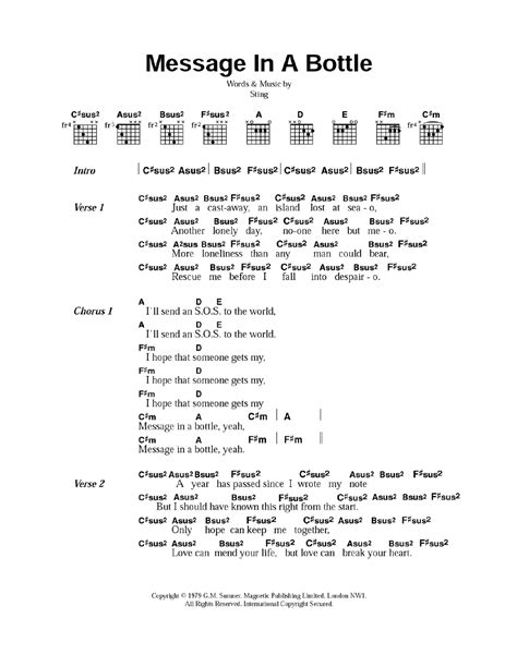 Message In A Bottle by The Police - Guitar Chords/Lyrics - Guitar Instructor