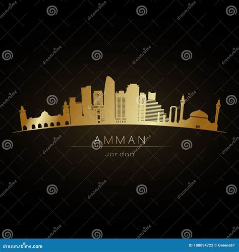 Golden Logo Amman City Skyline. Stock Vector - Illustration of isolated, jordan: 108094722