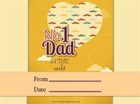 Father's day certificates | Free & Customizable | Instant Download