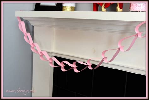 How to make a Paper Heart Chain Garland - Mom vs the Boys