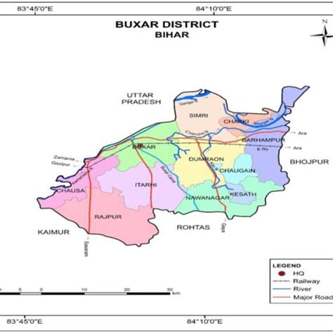 Map of study area in District Buxar, Bihar, India (I &ii), source: [16 ...