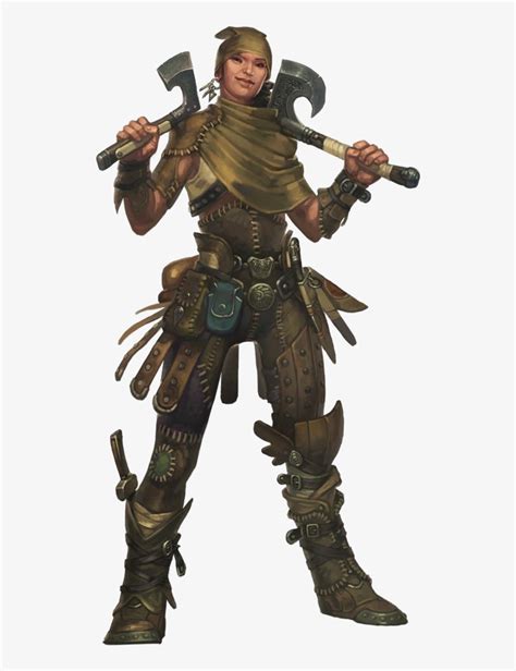 Fantasy Art Female Warrior Fighter Hand Axes Ranger - Dnd Dual Wielding ...