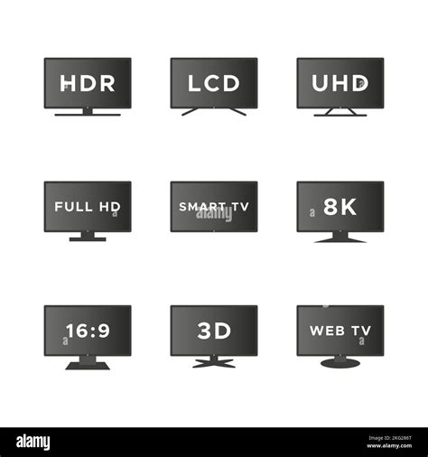 Smart TV icon set. Gradient TV screens isolated on white background ...