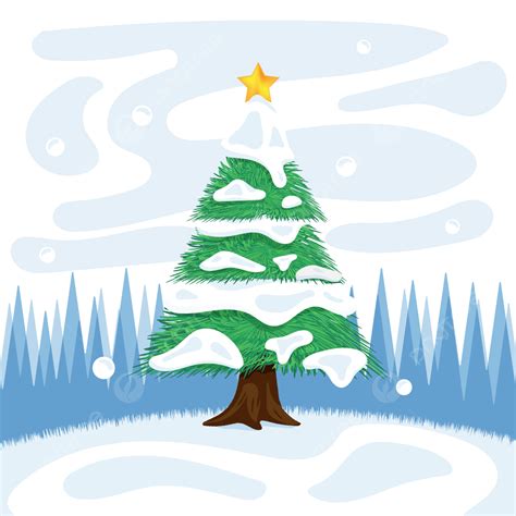 Winter Christmas Tree, Winter, Christmas Day, Tree PNG and Vector with Transparent Background ...