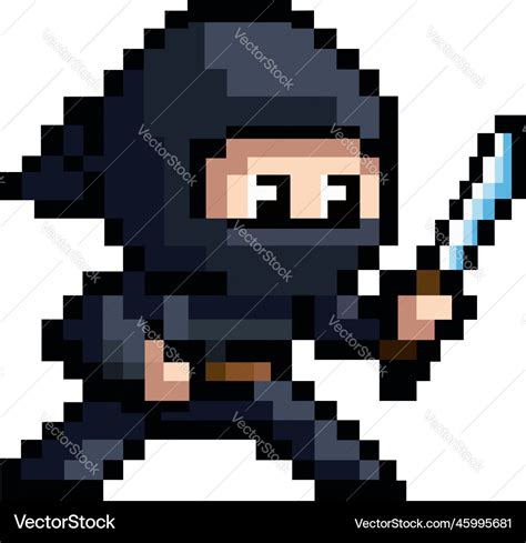 Pixel ninja Royalty Free Vector Image - VectorStock