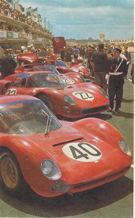 Team Ferrari, Pit Start, Le Mans 1965. | Auto da sogno, Auto da corsa, Auto