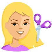 💇🏼 Emoji Persona Cortándose El Pelo: Tono De Piel Claro Medio en ...