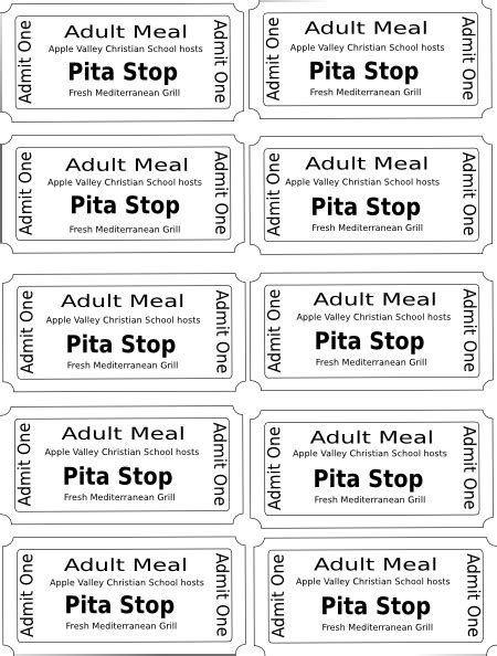 Meal Ticket Template - FREE DOWNLOAD | Ticket template free, Good essay ...