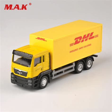 Diecast Truck 1:64 Scale Express DHL Truck Model Yellow Container ...