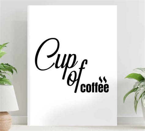 Cup of coffee minimalist style quote canvas - TenStickers