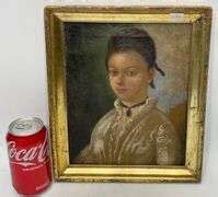 Antique Portrait of Girl Oil Painting on Canvas - Dixon's Auction at ...