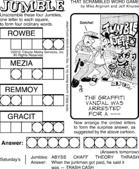 Printable Jumble Puzzle