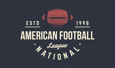 American Football League Logo Vintage Poster With Text And Ball ...