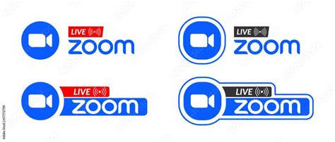 Set live zoom logo icon design vector on transparent background. Zoom ...