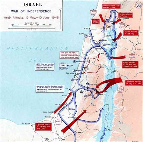 Map of Arab Attacks in the 1948 War | Jewish Virtual Library | War, Independence war, Map