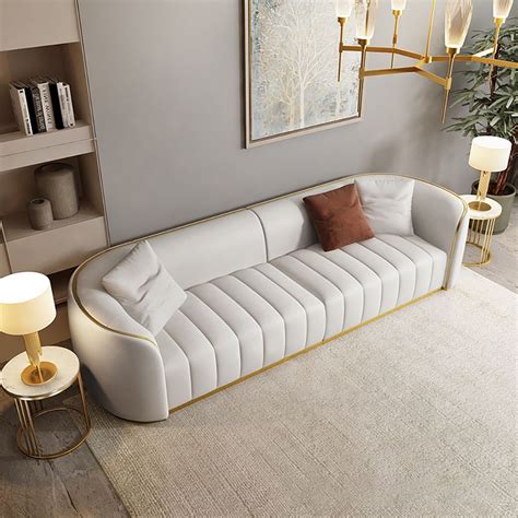 Casa Padrino Luxury Seater Sofa Ivory Champagne Gold 325 X 109 Cm Handmade Sofa With Pillows ...
