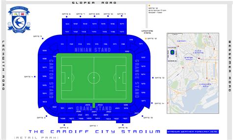 CARDIFF CITY FC - Map of the Cardiff City Stadium - seating plan