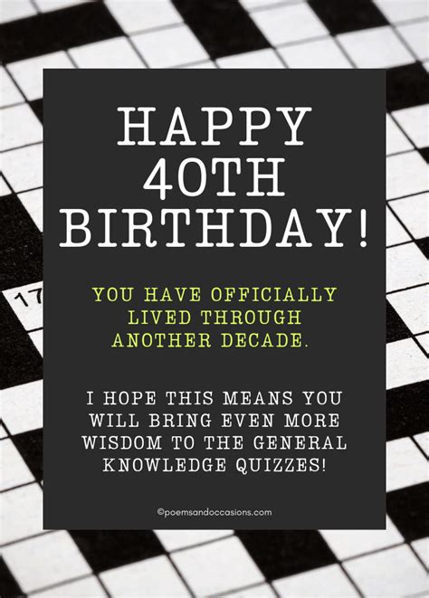 Happy 40th Birthday! 130 Milestone Messages For The Big 40 | Poems and ...