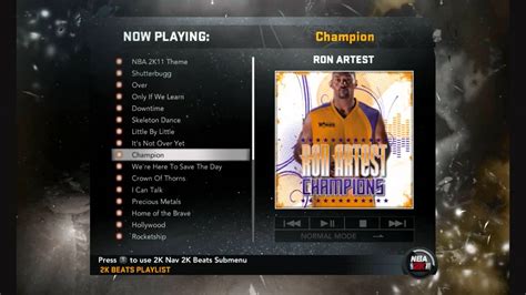 NBA 2K11 Soundtrack - Ron Artest/Metta World Peace - Champions - YouTube