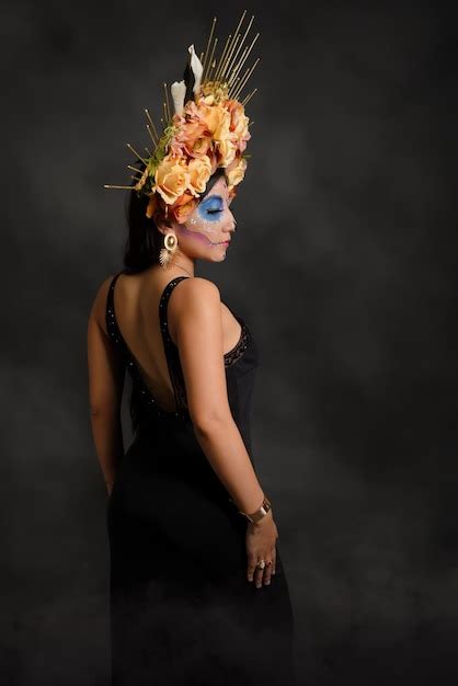 Premium Photo | Studio portrait of a girl with catrina makeup