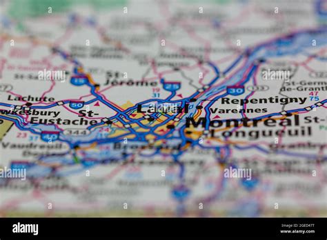 Laval Quebec Canada shown on a road map or Geography map Stock Photo - Alamy