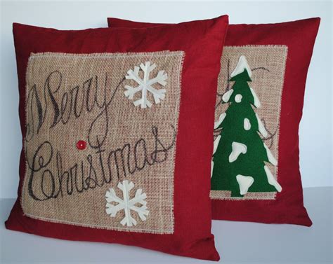 Two 'Merry Christmas' tree Pillow covers by ThatDutchGirlPillows