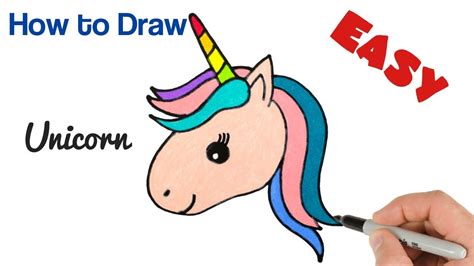 How to Draw Unicorn Head Super Easy and Cute drawing - YouTube