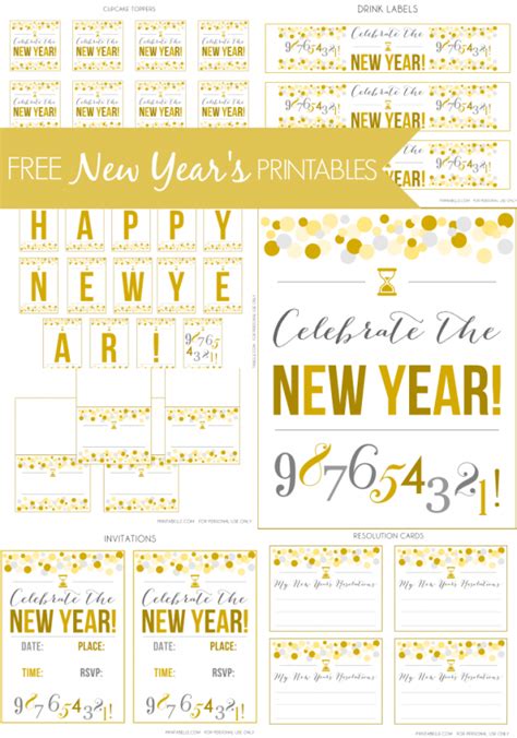 Free New Year's Party Printables | New year printables, New years party, Party printables