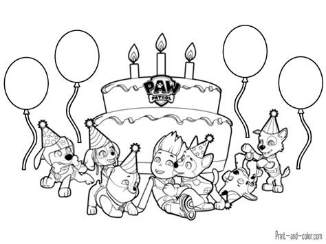 Paw Patrol Birthday Coloring Pages at GetColorings.com | Free printable ...