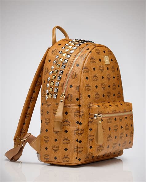 MCM Backpack - Stark Large Crown Stud in Cognac (Brown) - Lyst