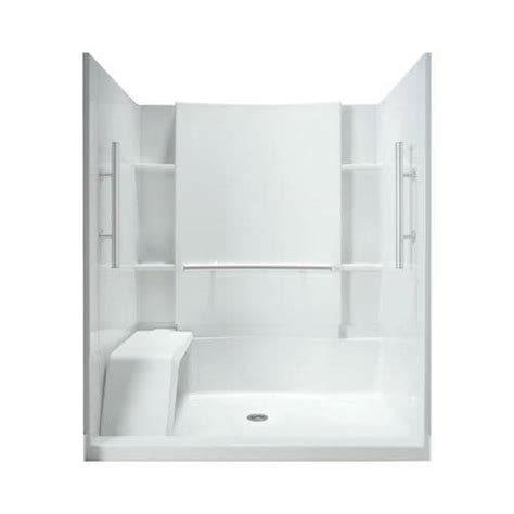 Sterling Accord White 4-Piece Alcove Shower Kit (Common: 36-in x 60-in ...