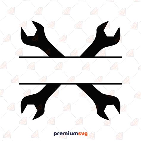 Crossed Wrench Monogram SVG, Clipart cut file | PremiumSVG