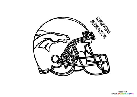 Denver Broncos NFL helmet - Coloring Pages for kids