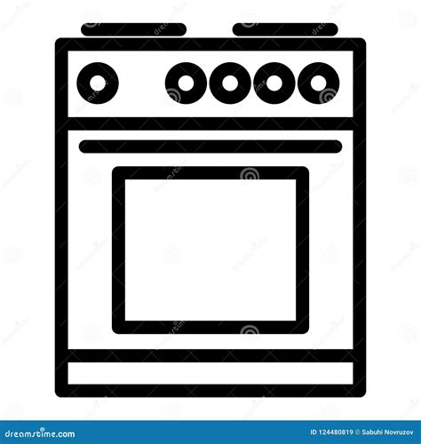 Electric Stove Line Icon. Oven Vector Illustration Isolated on White ...