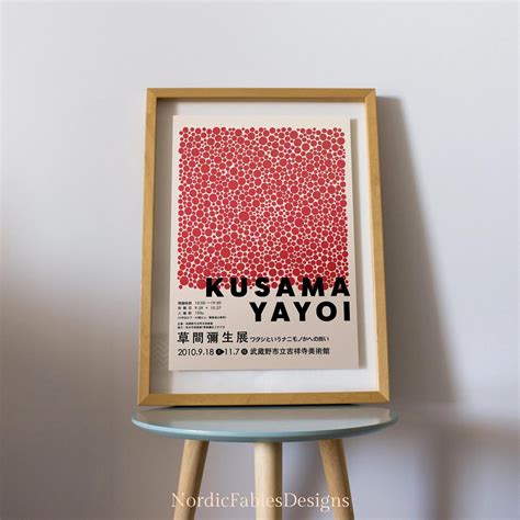 Yayoi Kusama Red Dot Print Japanese Art I Yayoi Kusama Poster I Red ...