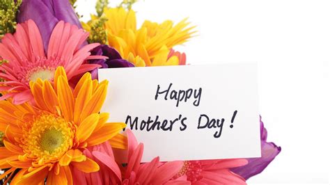 Mother's Day Wish With Colorful Flowers In White Background HD Happy ...