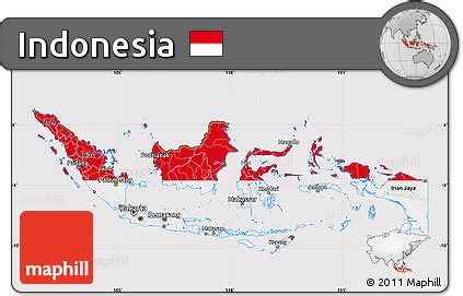 Free Flag Map of Indonesia