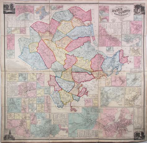 A monumental map of Essex County, Massachusetts - Rare & Antique Maps