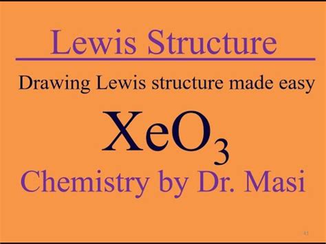 How to Draw a Lewis Structure for XeO3 xenon trioxide? - YouTube