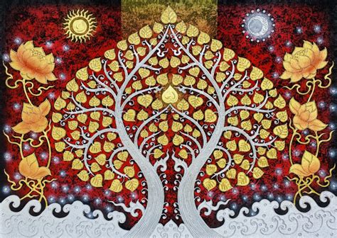 Famous Bodhi Tree Wall Painting for Sale l Royal Thai Art