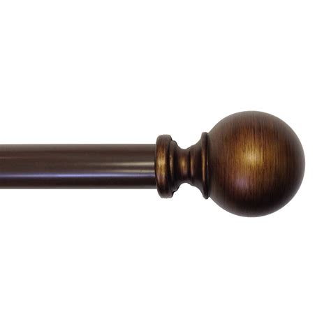 Mainstays 1" Diameter Decorative Curtain Rod with Ball Finial, Bronze ...