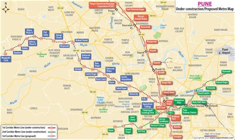 Pune Metro Map | Time Zones Map